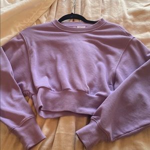 Tna Airy Fleece Cropped Crewneck Purple